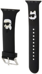 Karl Lagerfeld Apple Watch szíj (38/40/41/42mm(Series 10) Karl Lagerfeld Karl and Choupette Head NFT - fekete (OS-0528)