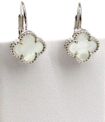 Lóhere fülbevaló LÓHERE kapcsos ezüst fülbevaló (ezüst-gyöngyház változat) (2024091411)