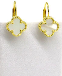 Lóhere fülbevaló LÓHERE kapcsos ezüst fülbevaló (arany-gyöngyház változat) (2024091423)