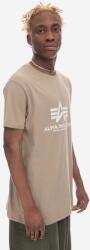 Alpha Industries pamut póló Basic T-Shirt bézs, nyomott mintás - bézs S