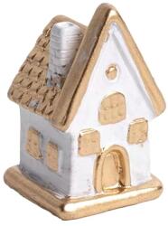  Fehér-arany kisház, mérete: 2x3, 2 cm