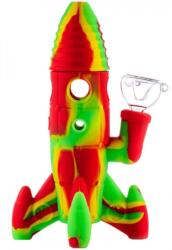 Urban Crew Bong silicon/sticla Rocket rasta 20cm
