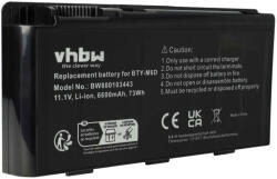 VHBW Notebook akkumulátor Medion BTY-M6D - 6600 mAh 11, 1 V Li-Ion, fekete (800103443)