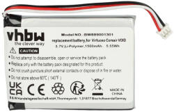 VHBW Vezeték nélküli fejhallgató akku Corsair 603450, AEC524050 - 1500 mAh 3, 7 V Li-Ion (889001301)
