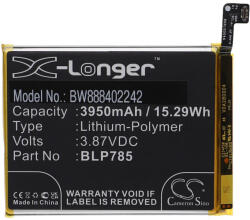 VHBW Mobiltelefon akkumulátor Oneplus BLP785-höz - 3950 mAh 3, 87 V Li-polimer - Okostelefon akkumulátor (888402242)