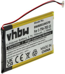 VHBW MP3-lejátszó akku Sony 1-756-702-11, 1-756-702-12, 8315A32402 - 750 mAh 3, 7 V Li-Ion (800104370)