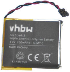 VHBW TomTom AHB332824HPS Okosóra Akkumulátor - 280 mAh, 3, 7 V, Li-polimer (888200689)