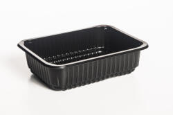 Globál Pack Síkperemes PP Tál 187x137x50 fekete 540db/karton