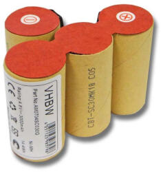 VHBW Akkumulátor Vileda 4SC3000-hez - 3000 mAh, 4, 8 V, NiMH (800108468)