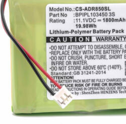 VHBW DAB rádió akku Albrecht BPIPL103450 3S készülékhez - 1800 mAh 11, 1 V Li-polimer (800117635)