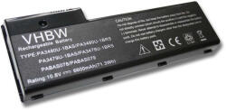 VHBW Notebook akkumulátor Toshiba PA3480U-1BRS, PABAS078, PA3479U-1BRS - 6600 mAh 10, 8 V Li-Ion, fekete (800101927)