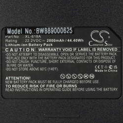 VHBW Akkumulátor Moosoo XL-618A-hoz - 2000 mAh, 22, 2 V, Li-Ion (889000625)