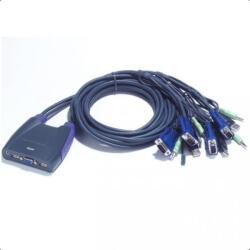 ATEN KVM суич ATEN CS64US, от 2x USB A, 1x VGA, 1x 3.5mm jack към 4x USB A, 4x VGA), 4x 3.5mm jack (ATEN-CS64USB) - hits