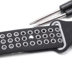 VHBW Garmin Forerunner / Approach csuklópánt - 12 + 11, 3 cm, 22 mm, szilikon, fekete, szürke (888100606)