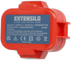 VHBW Elektromos kéziszerszámgép akkumulátor Makita 192321-5, 192404-1, 192019-4, 192534-8 - 3300 mAh, 9, 6 V, NiMH (888400105)