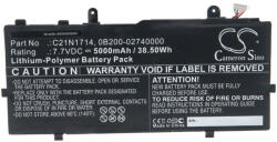 VHBW Notebook akkumulátor Asus C21N1714, 0B200-02740000 - 5000 mAh 7, 7 V Li-polimer, fekete (888202085)