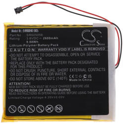 VHBW MP3-lejátszó elem az Astell & Kern SR605056-hoz - 2600 mAh 3, 8 V Li-polimer (888401805)