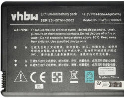 VHBW Notebook akkumulátor HP 371914-001, 346970-001, 350836-001 - 4400 mAh 14, 8 V Li-Ion, fekete (800100923)