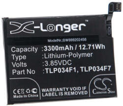 VHBW Mobiltelefon akkumulátor Alcatel TLP034F1, TLP034F7 - 3300 mAh 3, 85 V Li-polymer (888202456)