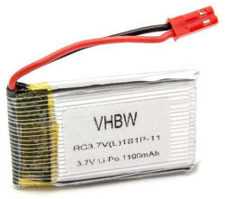 VHBW Modellkészítő eszköz akkumulátor Walkera Dragonfly HM 5G4-hez - 1100 mAh 3, 7 V Li-polimer, JST (800116031)