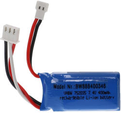 VHBW Modellkészítő eszköz akkumulátor - 400 mAh 7, 4 V Li-polimer, XH 2, 54 2P (888400346)