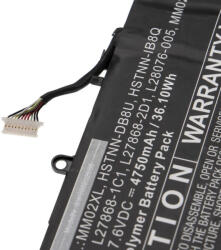 VHBW Notebook akkumulátor HP HSTNN-IB8Q, HSTNN-DB8U, L27868-2D1, L27868-1C1 - 4750 mAh 7, 6 V Li-polymer (888202666)