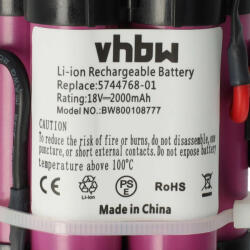 VHBW Fűnyíró akkumulátor Gardena R40Li / Husqvarna Automower / Flymo 1200R - 2000 mAh 18 V Li-Ion - Kertészeti eszköz (800108777)