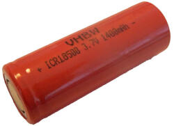 VHBW A nyers akkumulátorcella helyettesíti az 18500-at az újratölthető akkumulátoroknál - 1400 mAh 3, 7 V Li-Ion, lapos tetejű (800106472)