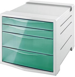ESSELTE Irattároló, műanyag, 4 fiókos, ESSELTE "Colour'Breeze", áttetsző zöld (626285) - iroszer24