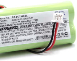 VHBW Vezeték nélküli fejhallgató akku Plantronics 81087-02, 81087-01, 80639-01 - 700 mAh 2, 4 V NiMH (800117636)