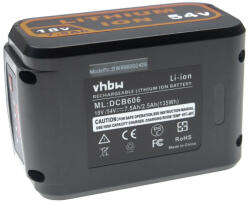 VHBW Elektromos kéziszerszámgép akkumulátor Dewalt DCB548, FlexVolt, DCB546, DCB547 akkumulátort - 2500 mAh, 54 V, Li-Ion (888202429)
