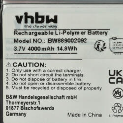 VHBW Univerzális akkumulátor különféle eszközökhöz - 4000 mAh 3, 7 V Li-polimer (889002092)