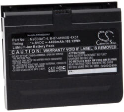 VHBW Clevo M980BAT-4, 6-87-M980S-4X51 notebook akkumulátor - 4400 mAh 14, 8 V Li-Ion (888202857)