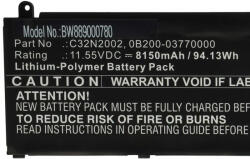 VHBW Notebook akkumulátor Asus 0B200-03770000, C32N2002 - 8150 mAh 11, 55 V Li-polymer (889000780)