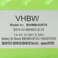 VHBW Akkumulátor Bosch GPRHC18SV007, FD8901, GP180SCHSV12Y2H, 00751992 típusokhoz - 3300 mAh, 14, 4 V, NiMH (888402576)