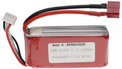 VHBW Modellkészítő eszköz akkumulátor - 1100 mAh 11, 1 V Li-polimer, T-dugó AWG16 (888400506)