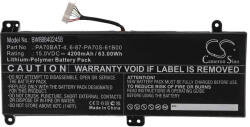 VHBW Notebook akkumulátor Clevo PA70BAT-4, 6-87-PA70S-61B00-hoz - 4200 mAh 15 V Li-polimer (888402458)