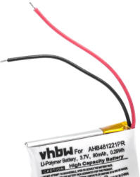 VHBW Vezeték nélküli fejhallgató akku a Bose AHB481221PR-hez - 80 mAh 3, 7 V Li-polimer (800117763)