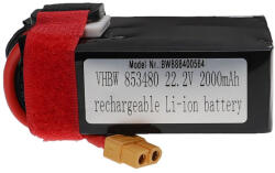 VHBW Modellkészítő eszköz akkumulátor - 2000 mAh 22, 2 V Li-polimer, XT60 (888400564)