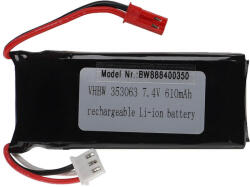 VHBW Modellkészítő eszköz akkumulátor - 610 mAh 7, 4 V Li-polimer, BEC (888400350)