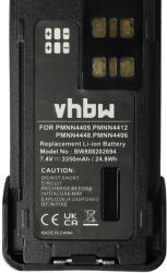 VHBW Motorola PMNN4409, PMNN4406BR, PMNN4406 rádióakku - 3350 mAh 7, 4 V Li-Ion + övcsipesz (888202694)