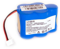 VHBW Akkumulátor 945-0005, 945-0006, 205-0001, 945-0024, LP43SC3300P5 típusokhoz - 3300 mAh, 6V, NiMH (800106364)