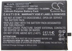 VHBW Mobiltelefon akkumulátor Wiko 386786, TPJ18K07P - 3900 mAh 3, 8 V Li-polymer - Okostelefon akkumulátor (888201634)