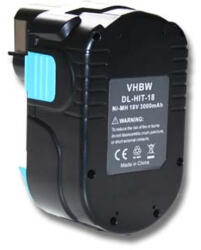 VHBW Elektromos kéziszerszámgép akkumulátor Hitachi BCC 1815, BCH 1820, EB 1814SL, EB 1812S akkumulátort - 3000 mAh, 18 V, NiMH (800103066)