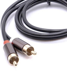 VHBW 3, 5 mm-2x RCA AUX Audio Kábel, Fekete (888100962)