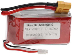 VHBW Modellkészítő eszköz akkumulátor - 1600 mAh 11, 1 V Li-polimer, XT60 (888400510)