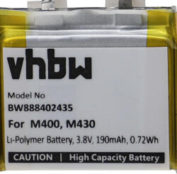 VHBW Polar M400, M430 Okosóra Akkumulátor - 190 mAh 3, 8 V Li-polimer (888402435)