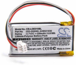 VHBW Vezeték nélküli fejhallgató elem a Logitech 533-000069, 533-000151, AHB521630 telefonokhoz - 220 mAh 3, 7 V Li-polimer (800117179)