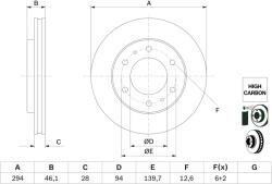 Bosch Disc frana BOSCH 0 986 479 F45 (0 986 479 F45) - automobilus