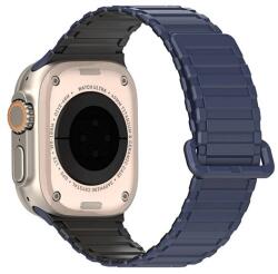 DUX DUCIS KJ pótszíj (egyedi méret, nagy, szilikon, izzadságálló, mágneses) FEKETE/SÖTÉTKÉK Apple Watch Series 5 44mm, Watch Series 4 44mm, Watch Series 3 42mm (GP-162524)